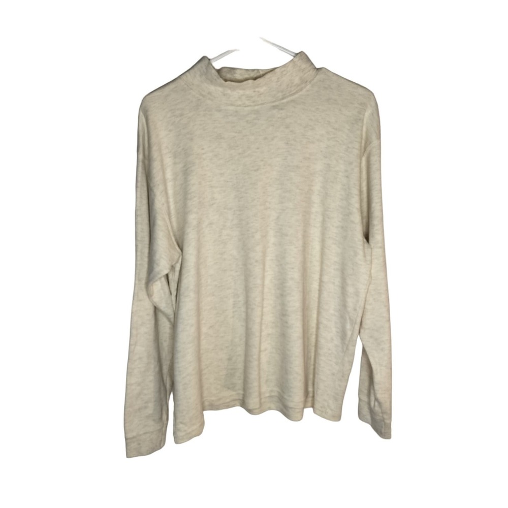 St. Johns Bay Woman's Cream long Sleeve Crew Neck Sweater